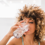 woman drinking water